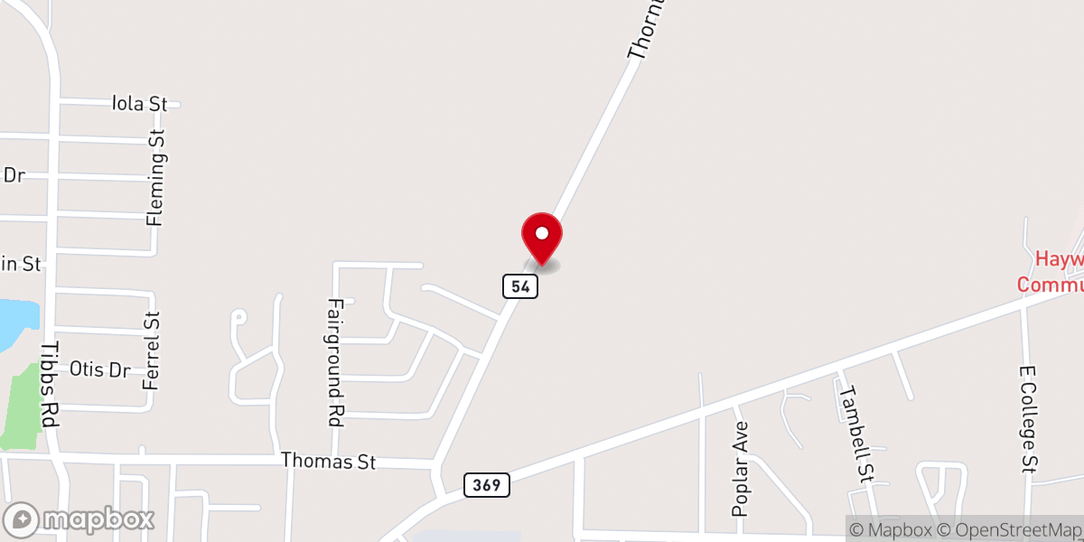 Map showing location of Snipes Grove Baptist Church