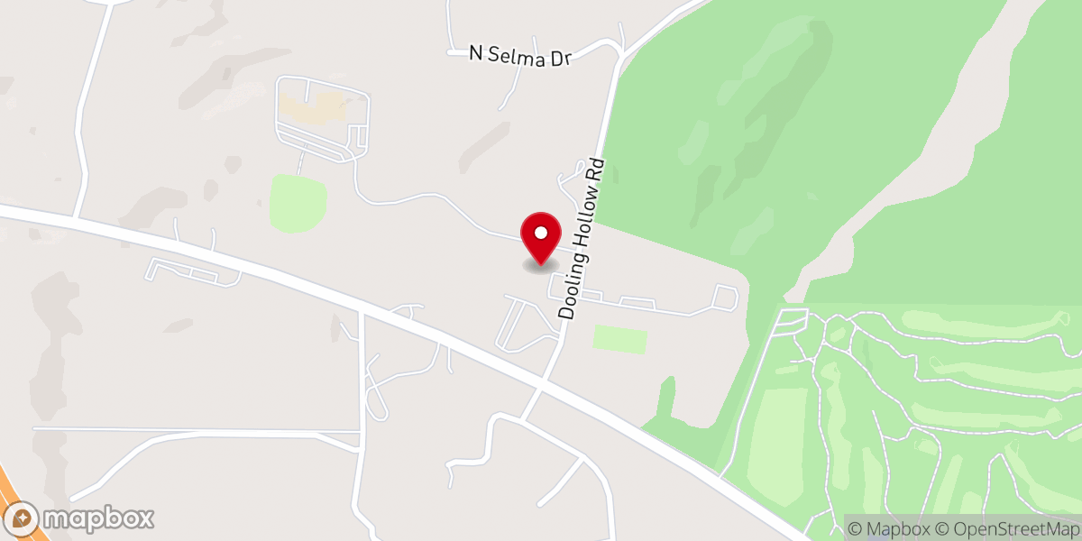Map showing location of Selma American Baptist Church
