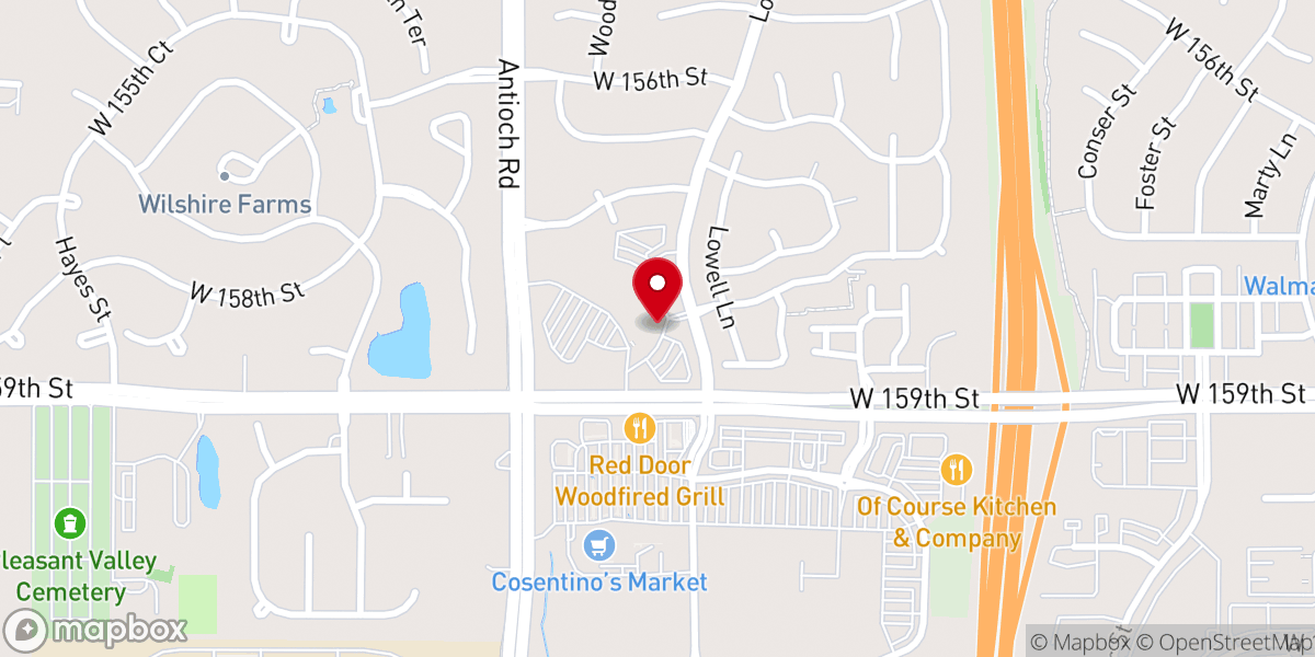 Map showing location of Grace Church - South Overland Park Campus