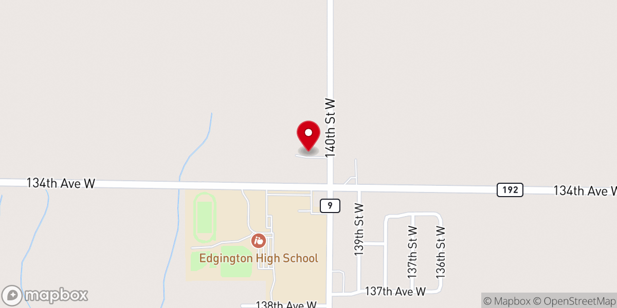 Map showing location of Edgington Presbyterian Church