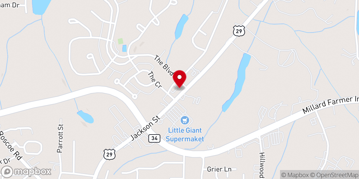 Map showing location of Church of the Highlands - Newnan Offices