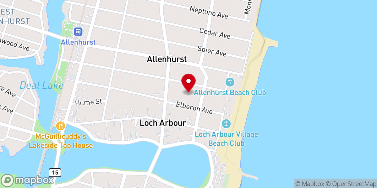 Map showing location of Congregation Ohel Yishak of Allenhurst