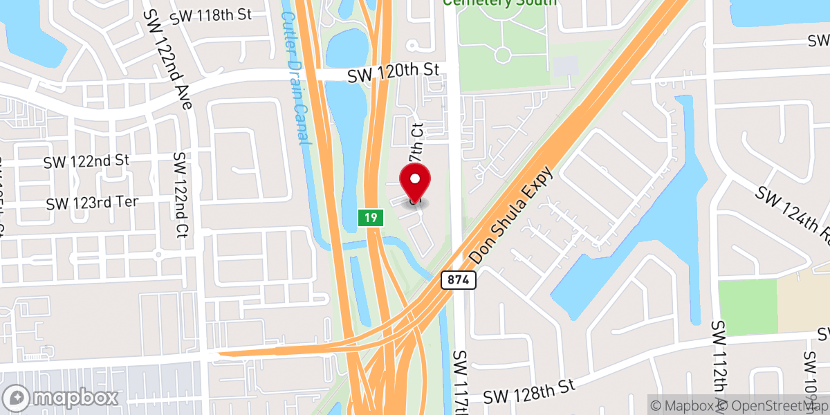 Map showing location of Life Church Miami