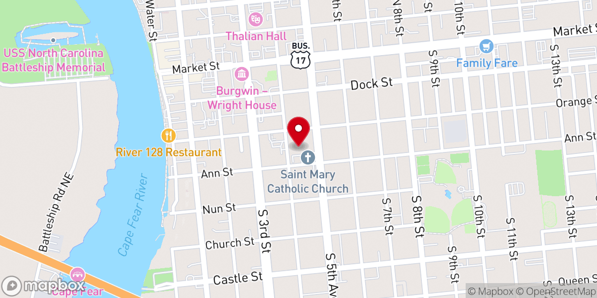 Map showing location of St. Mary Catholic School