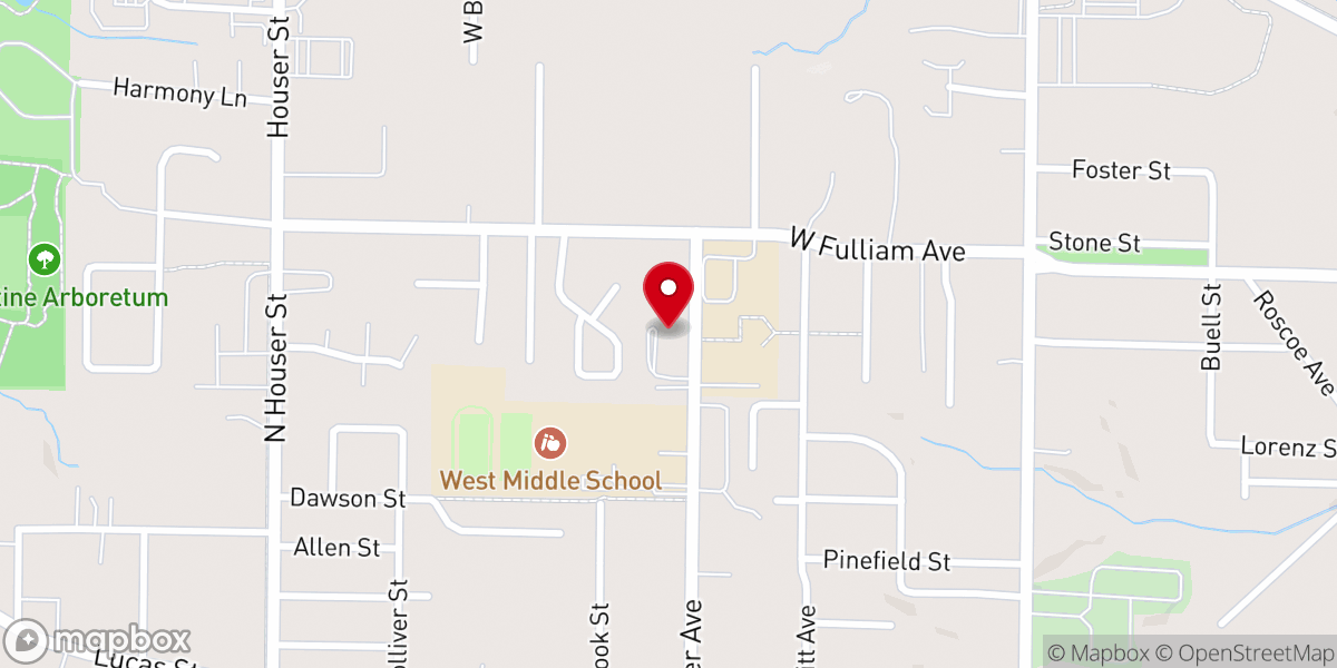 Map showing location of First Christian Church