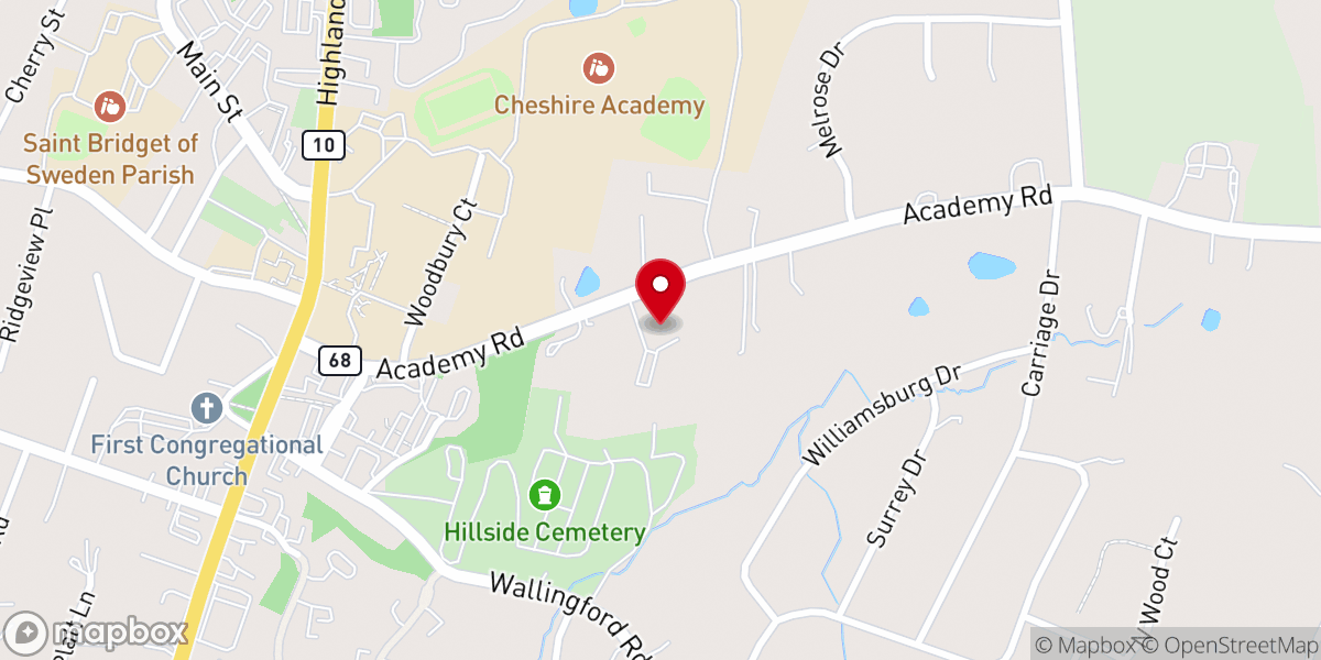 Map showing location of Cheshire United Methodist Church
