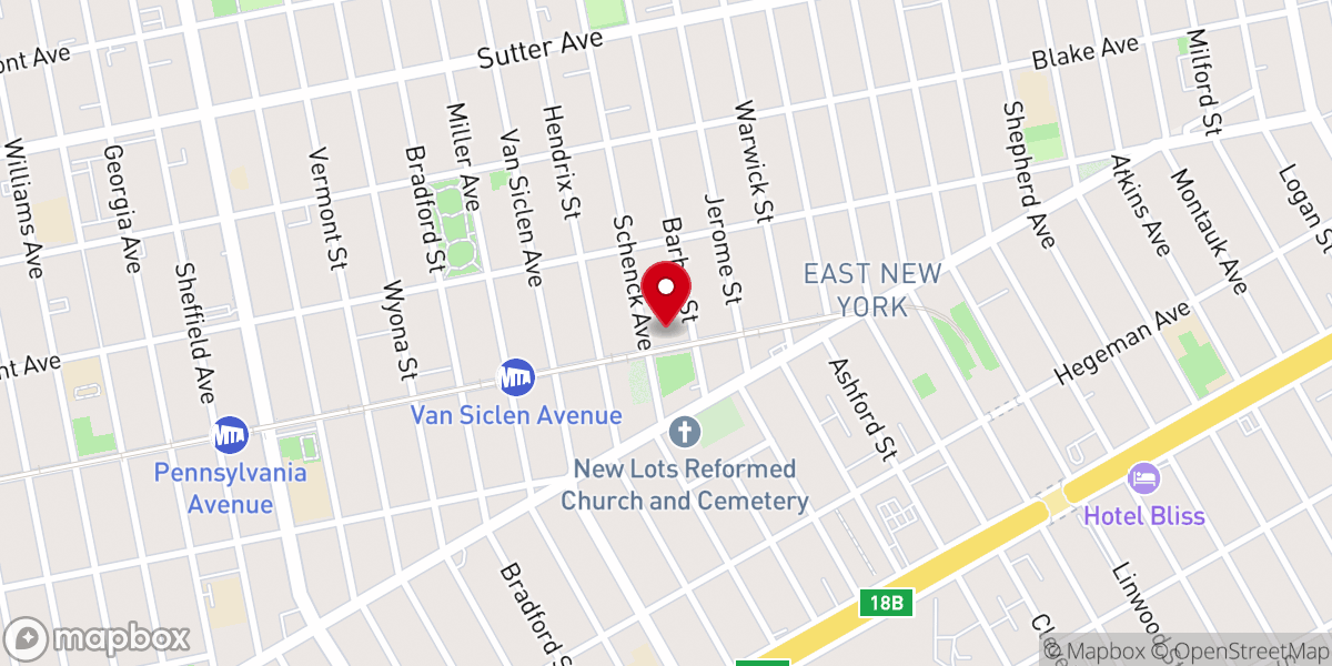 Map showing location of New Hope Family Worship - Food Distribution Center