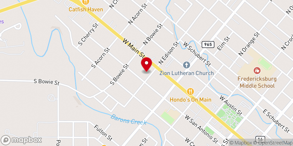 Map showing location of CHRIST IS KING CHURCH (Fredericksburg)