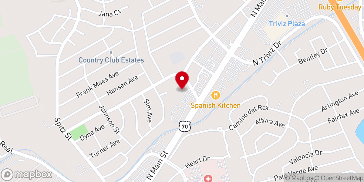 Map showing location of Grace Community Church