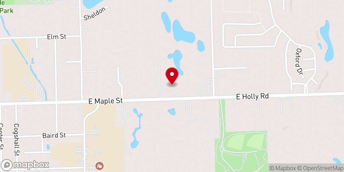 Map showing location of Holly Church of the Nazarene