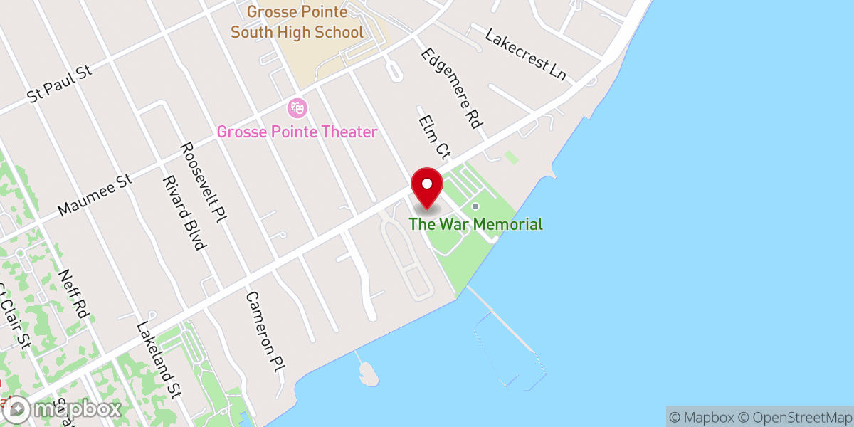 Map showing location of Grosse Pointe Memorial Church