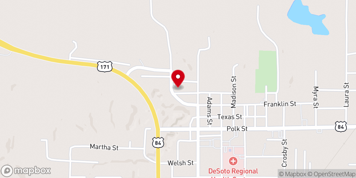 Map showing location of DeSoto Parish E-911