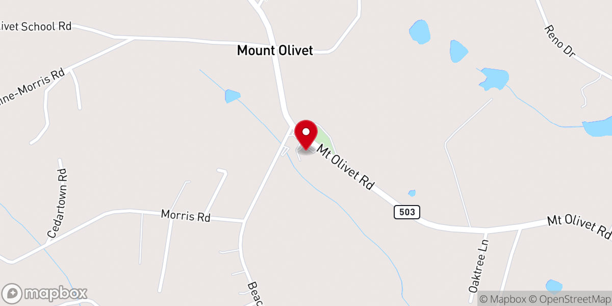 Map showing location of Mount Olivet Baptist Church