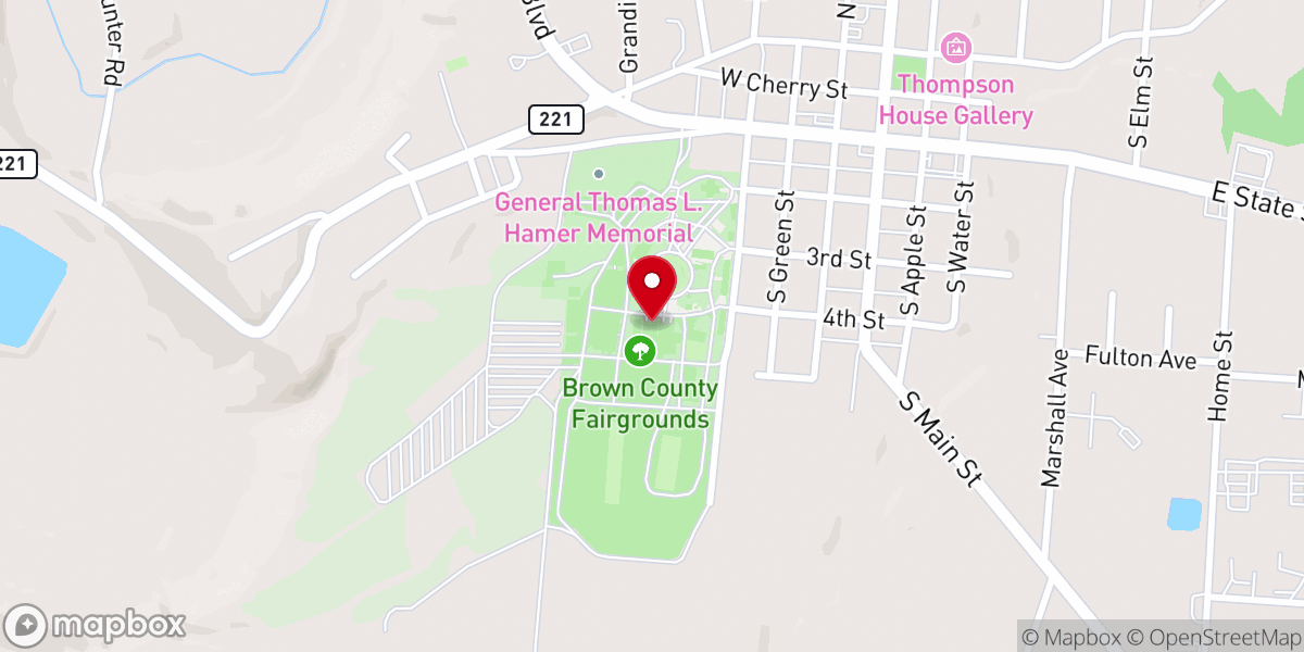 Map showing location of Brown County Fair