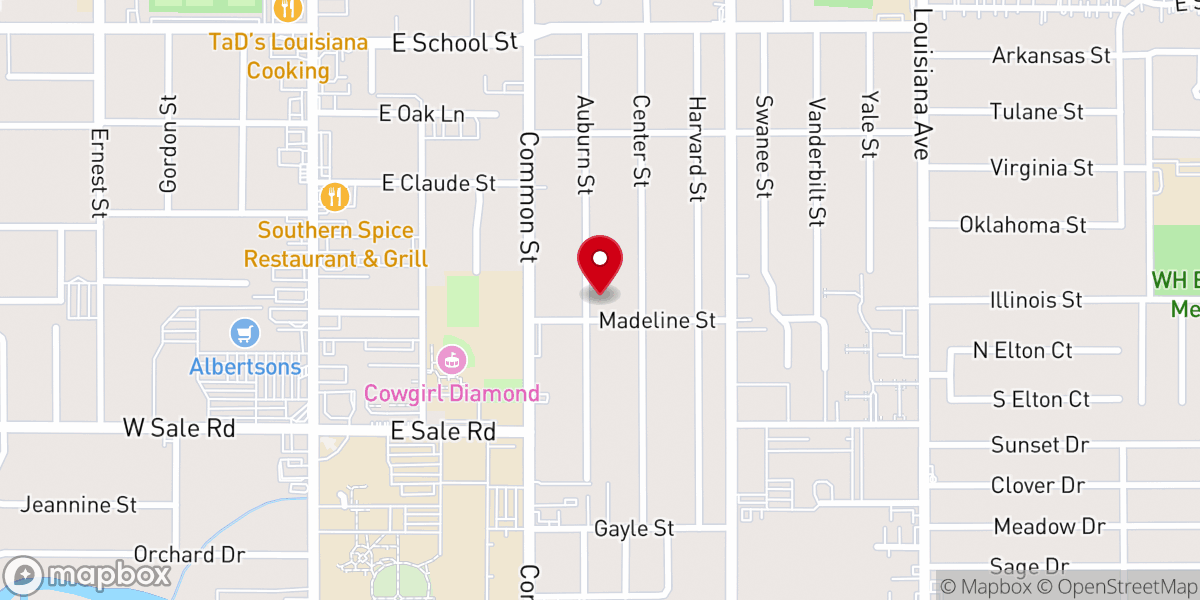 Map showing location of Southside Church of Christ