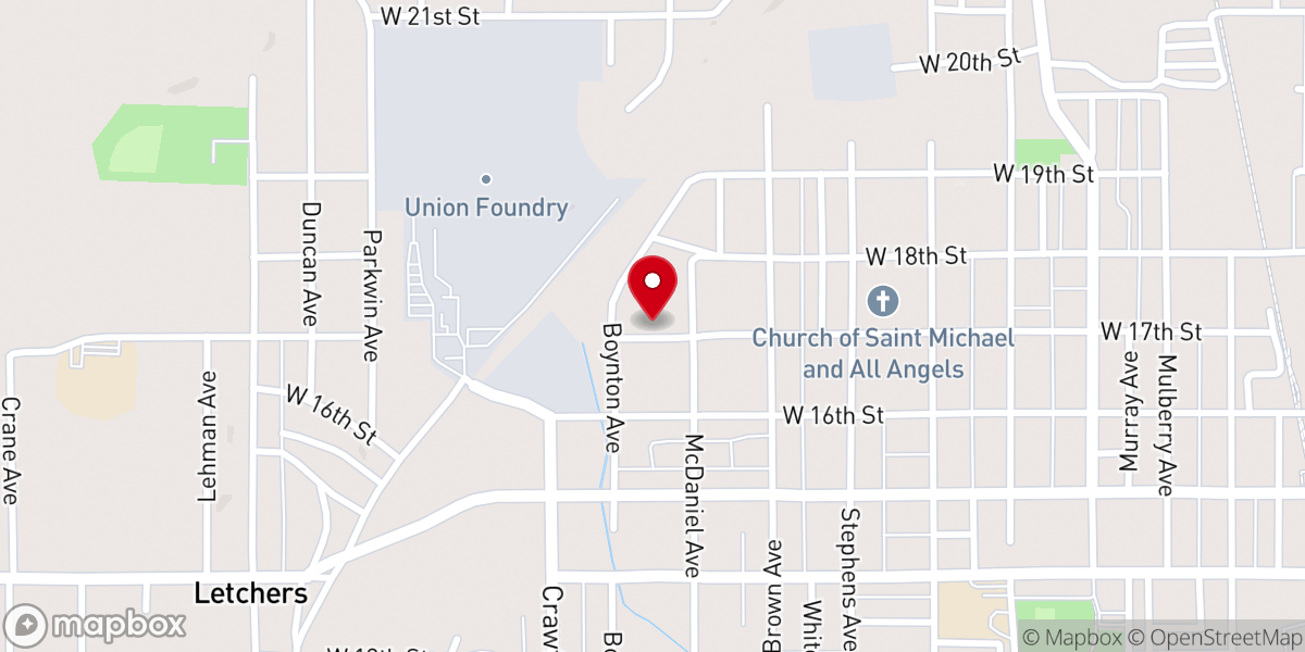 Map showing location of New Day Apostolic Church