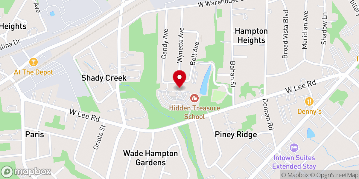 Map showing location of Faith Baptist Church