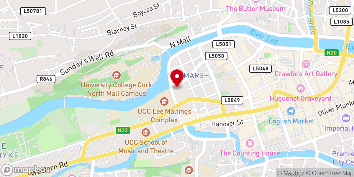 Map showing location of The Mercy Hospital Chapel