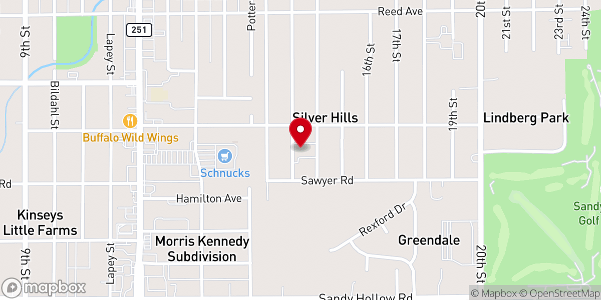 Map showing location of Rockford United General Baptist