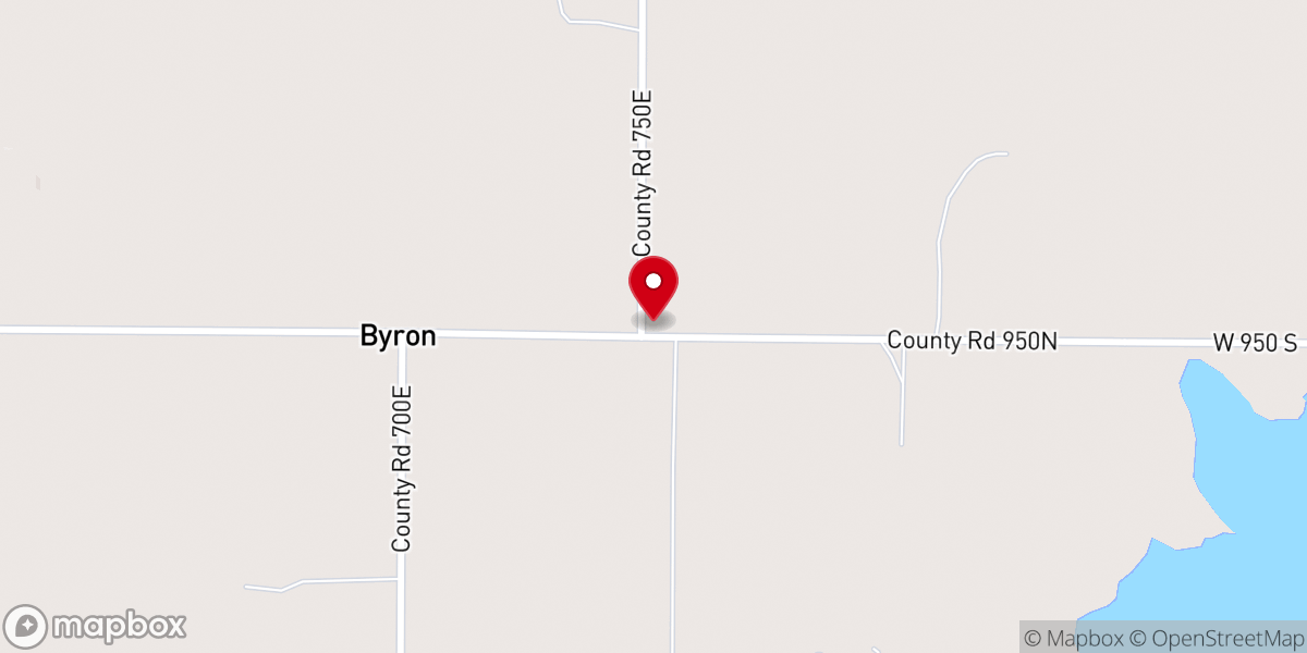Map showing location of Byron Christian Church