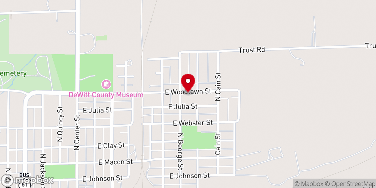 Map showing location of Church of God