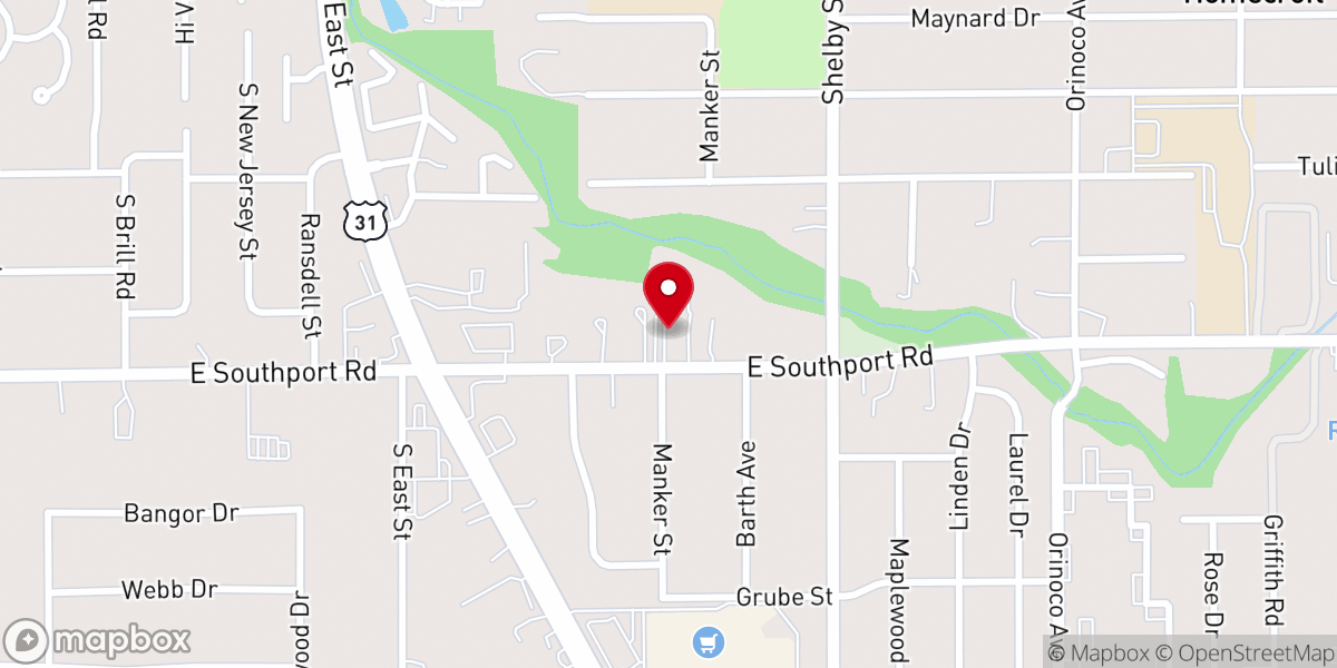Map showing location of Church of the Nazarene Southport