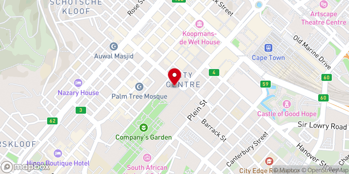 Map showing location of St George's Cathedral