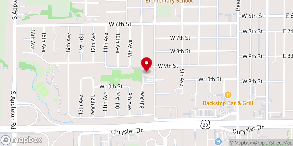Map showing location of Faith Baptist Church