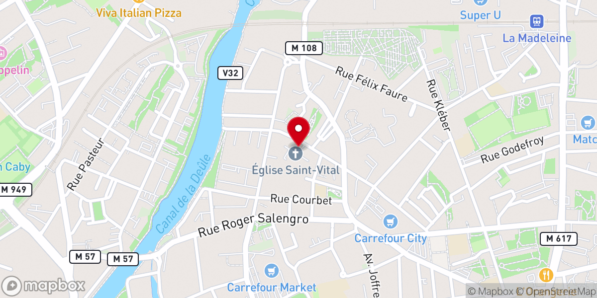 Map showing location of Église Saint-Vital