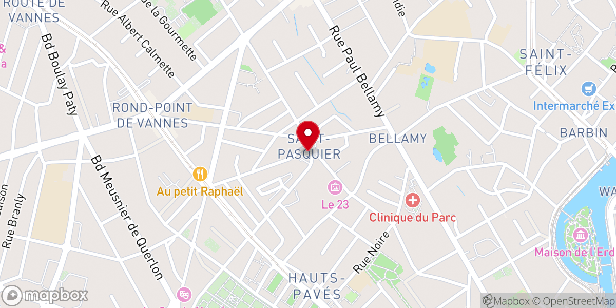 Map showing location of Église Saint-Pasquier de Nantes