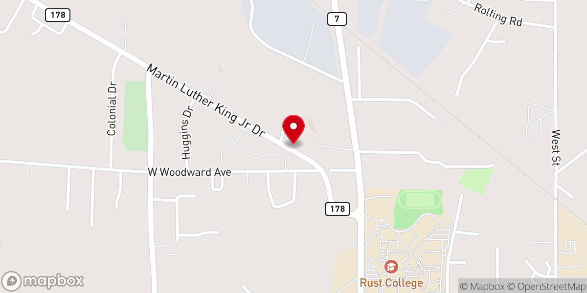 Map showing location of Christ New Beginning M.B. Church