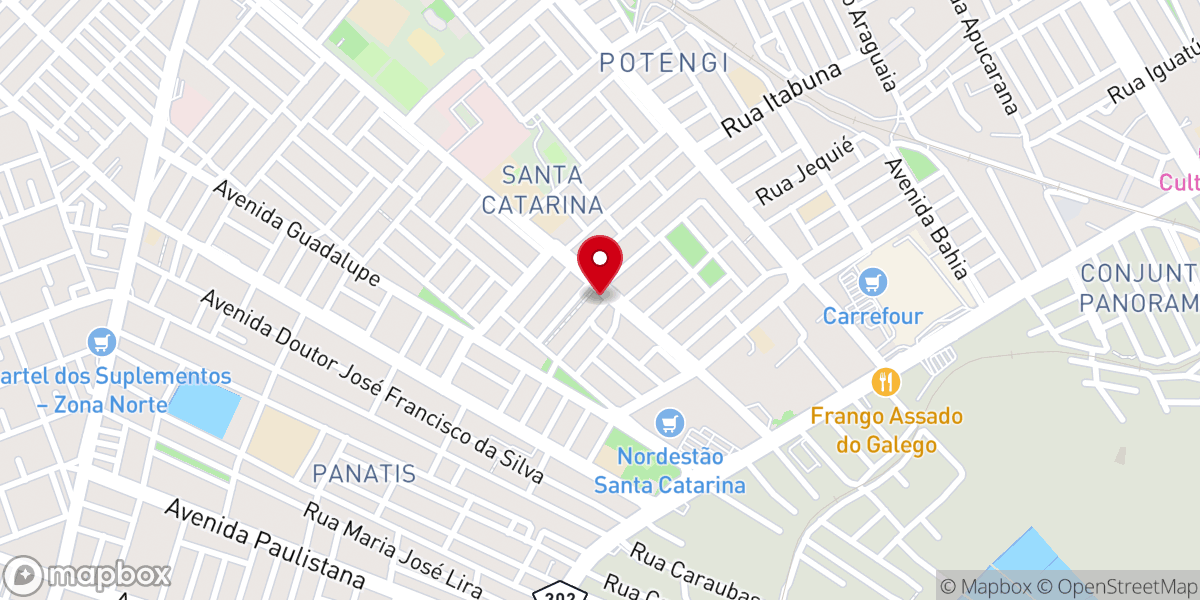 Map showing location of Shalom Natal Zona Norte