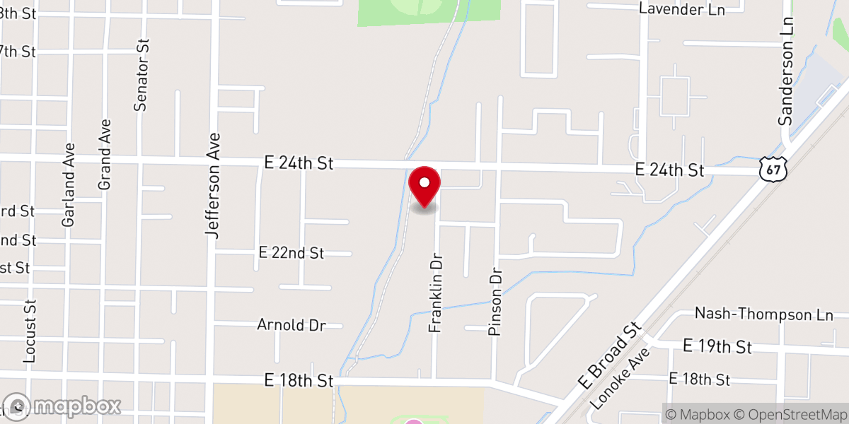 Map showing location of Franklin Drive Church of Christ
