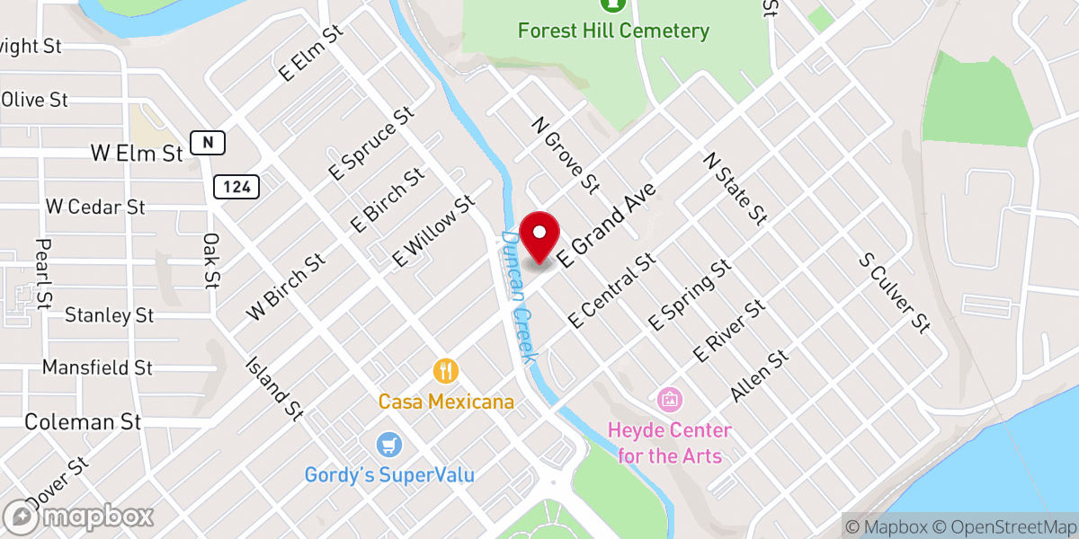 Map showing location of Zion Lutheran Church (LCMS)