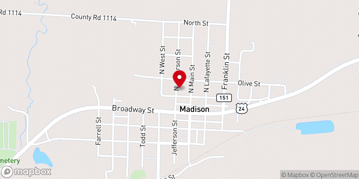 Map showing location of Grace United Methodist Church Madison