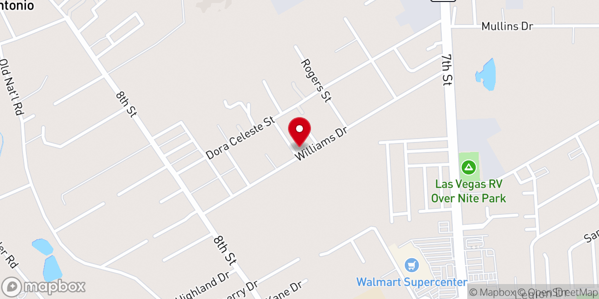 Map showing location of Las Vegas Mennonite Church