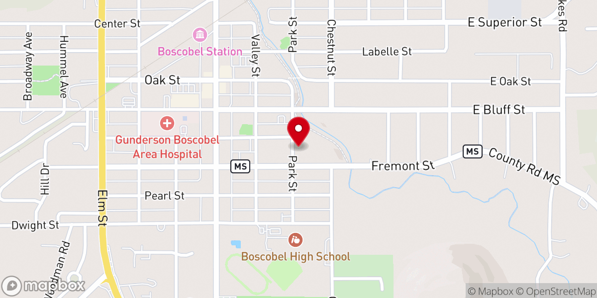 Map showing location of Trinity Lutheran Church