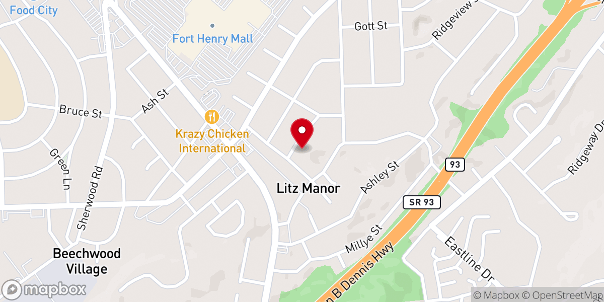 Map showing location of St Matthew United Methodist