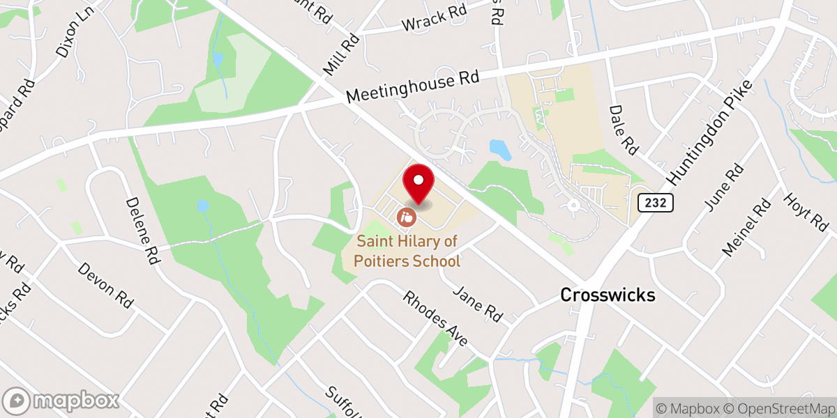 Map showing location of Saint Hilary of Poitiers Church