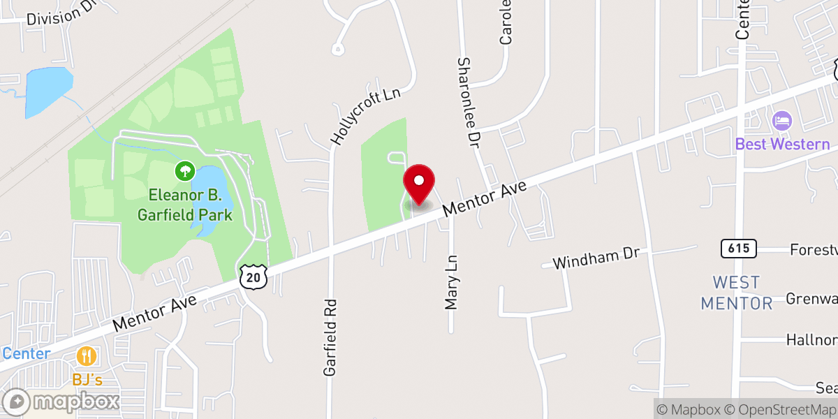 Map showing location of Faith Lutheran Church