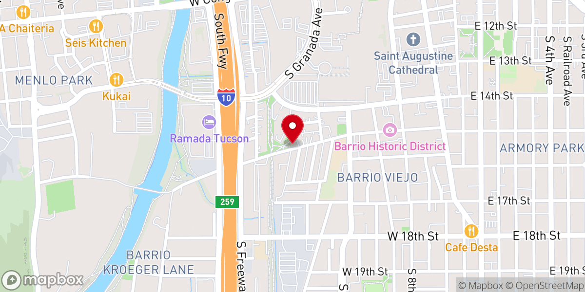 Map showing location of San Cosme Chapel