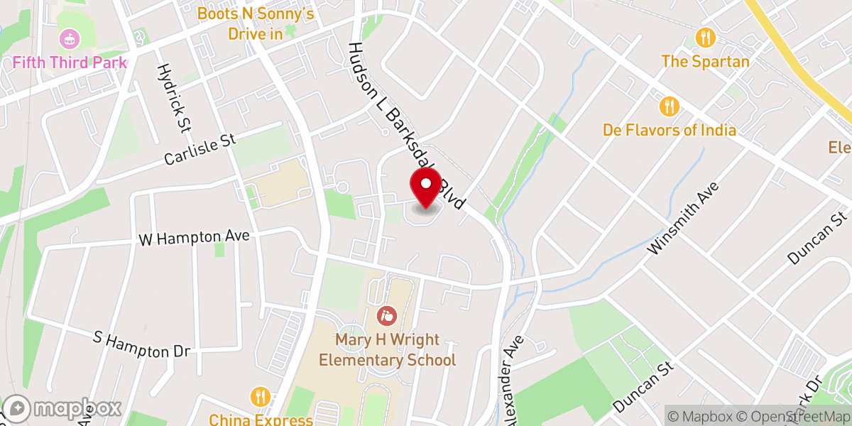 Map showing location of Majority Baptist Church