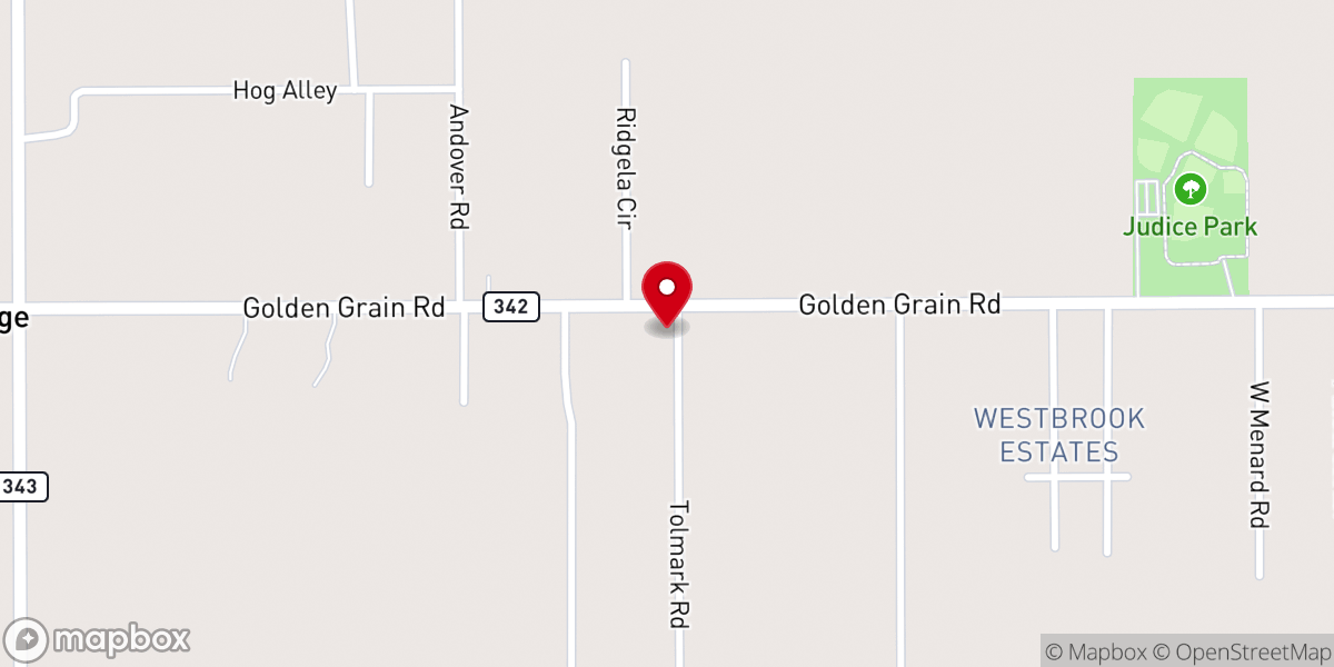 Map showing location of Kimball Chapel Methodist Church