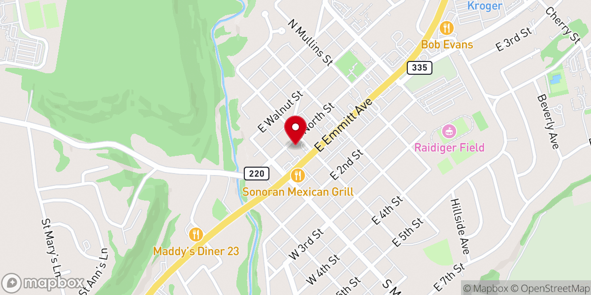 Map showing location of Canal Church of Christ