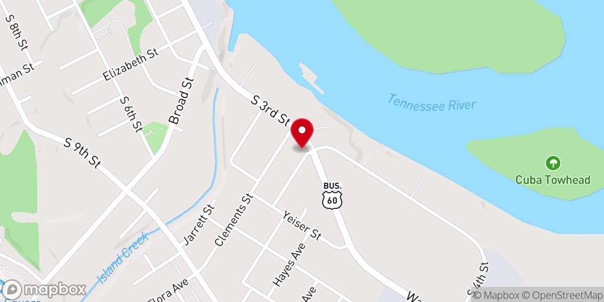 Map showing location of Bethel Pentecostal Church