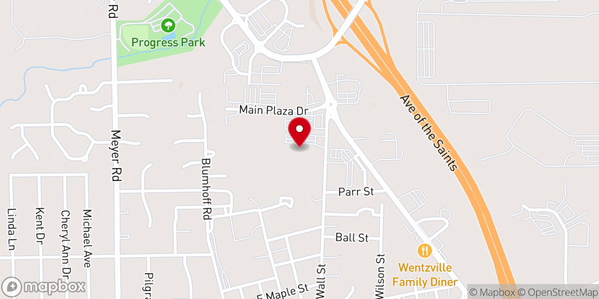 Map showing location of Wentzville United Methodist Church