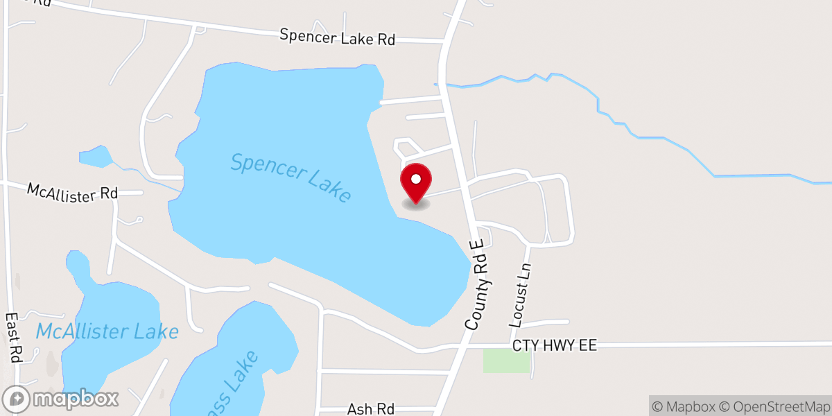 Map showing location of Spencer Lake Christian Center