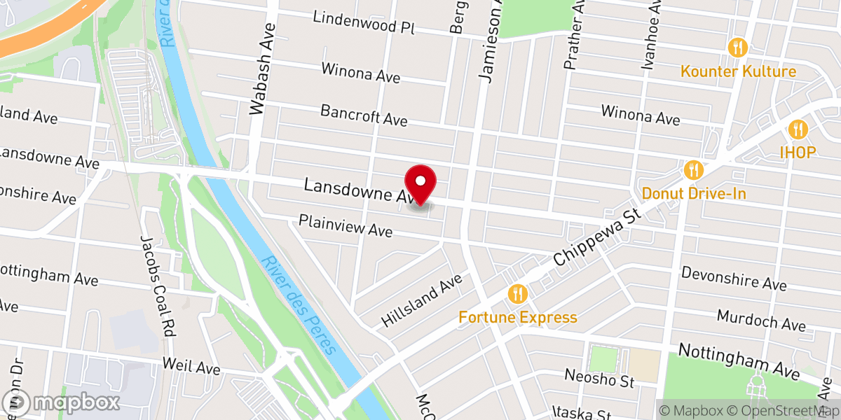 Map showing location of Lindenwood Baptist Church