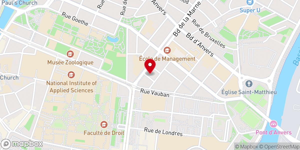 Map showing location of Petite France