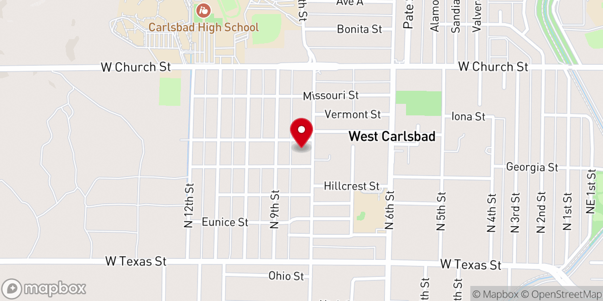 Map showing location of Landmark Baptist Church